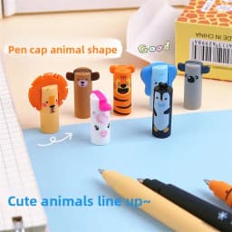 11pcs animal erasable pen 0.7mm friction erasable neutral pen pullover pen stationery writing error drawing error erasable blue
