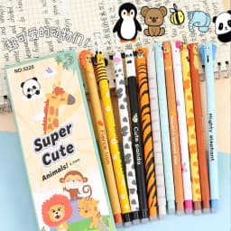 11pcs animal erasable pen 0.7mm friction erasable neutral pen pullover pen stationery writing error drawing error erasable blue