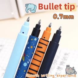 11pcs animal erasable pen 0.7mm friction erasable neutral pen pullover pen stationery writing error drawing error erasable blue