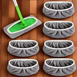 2/4 Reusable Mop Pads with High Water Absorption and Ultra-fine Fiber Cleaning Pads That Can Firmly Adhere To Most Standard Mops