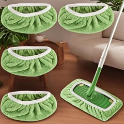 2/4 Reusable Mop Pads with High Water Absorption and Ultra-fine Fiber Cleaning Pads That Can Firmly Adhere To Most Standard Mops