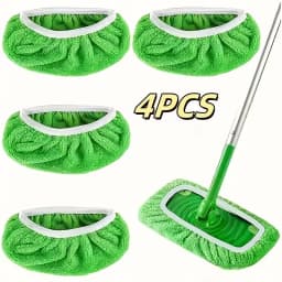 2/4 Reusable Mop Pads with High Water Absorption and Ultra-fine Fiber Cleaning Pads That Can Firmly Adhere To Most Standard Mops