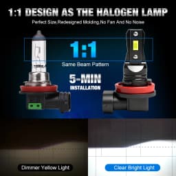 S&D H8 H11 LED Canbus 9005 9006 Fog Light Bulbs 60W 20000LM Wireless CSP LED Headlight Auto Lamp for Car Driving 6000K White