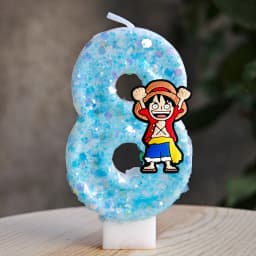 Cute One Piece Theme Luffy Candle Number 0-9 Birthday Cake Candle Decorations Birthday Party Cake Topper Baby Shower Gift