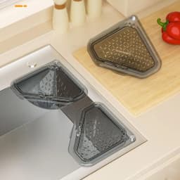 Food Catcher Basket Magnetic Triangular Drain Basket Sink Kitchen Sink Corner Hanging Drain Press to open the bottom Filter