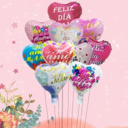 10pcs 10inch Spanish Love You Mom Heart Foil Balloons Spanish Happy Mother's Day Heart Air Balloon Mother's Day Decorations