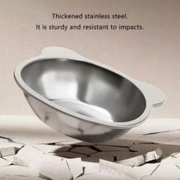 304 Raised Stainless Steel Cat Bowl with 15° Elevated Design Tilted Neck Guard Healthy Feeding Shatterproof for Cats Puppies
