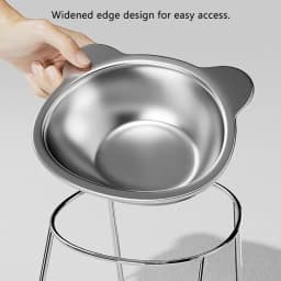 304 Raised Stainless Steel Cat Bowl with 15° Elevated Design Tilted Neck Guard Healthy Feeding Shatterproof for Cats Puppies