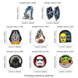 8pcs Star Wars Brooch Set Enameled R2-D2 BB-8 TIE Fighter Darth Vader Stormtrooper Fashion Metal Badges for Backpack