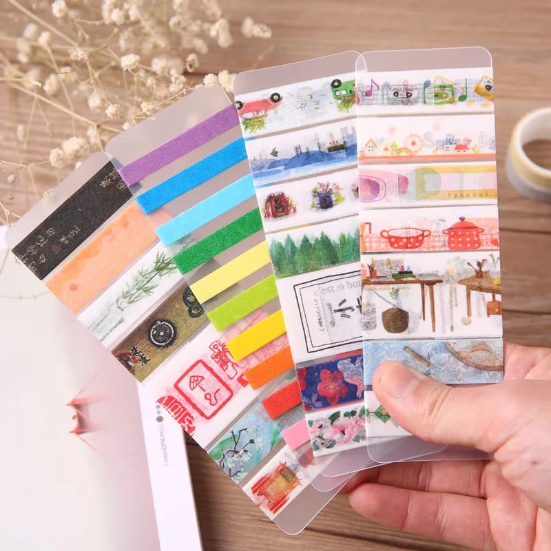 6pcs/lot Portable Transparent Pvc Board Masking Tape Washi Tape Sheet Subpackage Plate Tape Package Planner Tool