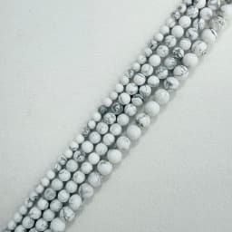 Natural Stone White Howlite Turquoise Round Loose Beads 15" Strand 3 4 6 8 10 12 MM Pick Size For Jewelry