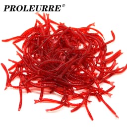 200pcs/Lot Fishy Smell Red Worm Soft Silicone Bait Shrimp Flavor Additives Fishing Lures Artificial Lure Carp Bass Isca Tackle