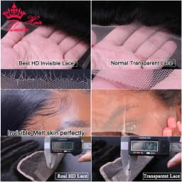 Queen Hair Real HD Frontal/Closure Only Invisible Melt Skin Lace 13x6 13x4 4x4 4x6 5x5 6x6 7x7 Raw Human Hair Body Wave/Straight