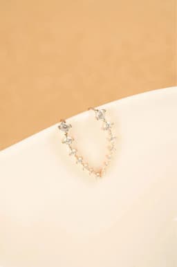 Latest Fashion Super Cute Korean Designer Flash Five Square Zircon Earrings, Seven Rhinestone Star Ear Clip Jewelry