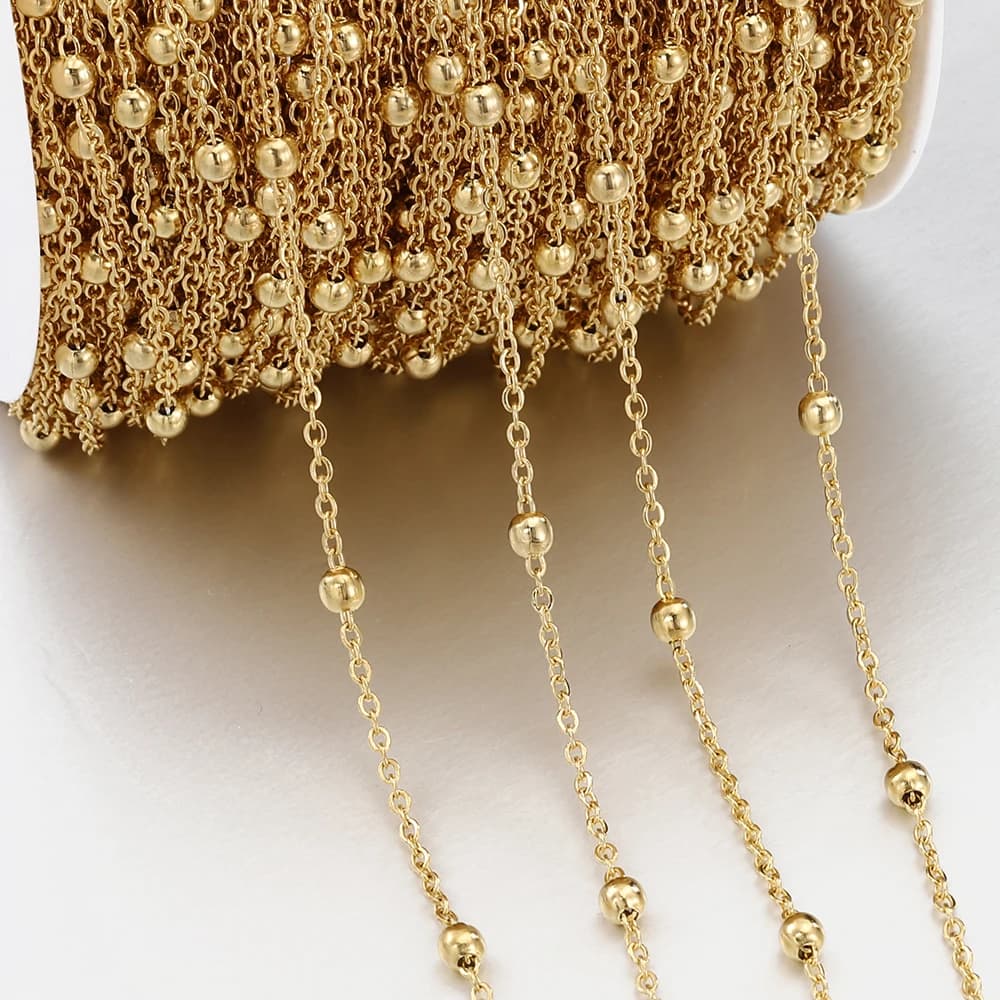 No Fade 2Meters 1Meter Stainless Steel Beads Chains for Jewelry Making DIY Necklace Bracelet Accessories Handmade Ball Chain
