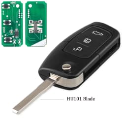 KEYYOU 433MHz 4D63 40bit 80bit 3 Buttons Flip Folding Remote Control Key for Ford Focus Fiesta 2013 Fob Case HU101 F021 Blade