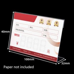 10pcs L Shape Table Sign Display Stand Name Price Card Holder For Retail Bakery Buffet Acrylic Clear Price Card Tag Label Stand