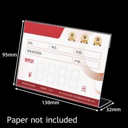 10pcs L Shape Table Sign Display Stand Name Price Card Holder For Retail Bakery Buffet Acrylic Clear Price Card Tag Label Stand