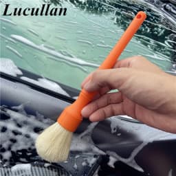 Lucullan Super Dense Natural Boar's Hair Premium Cleaning Brushes For Small Spaces,Engine Bays,Exterior Detailing