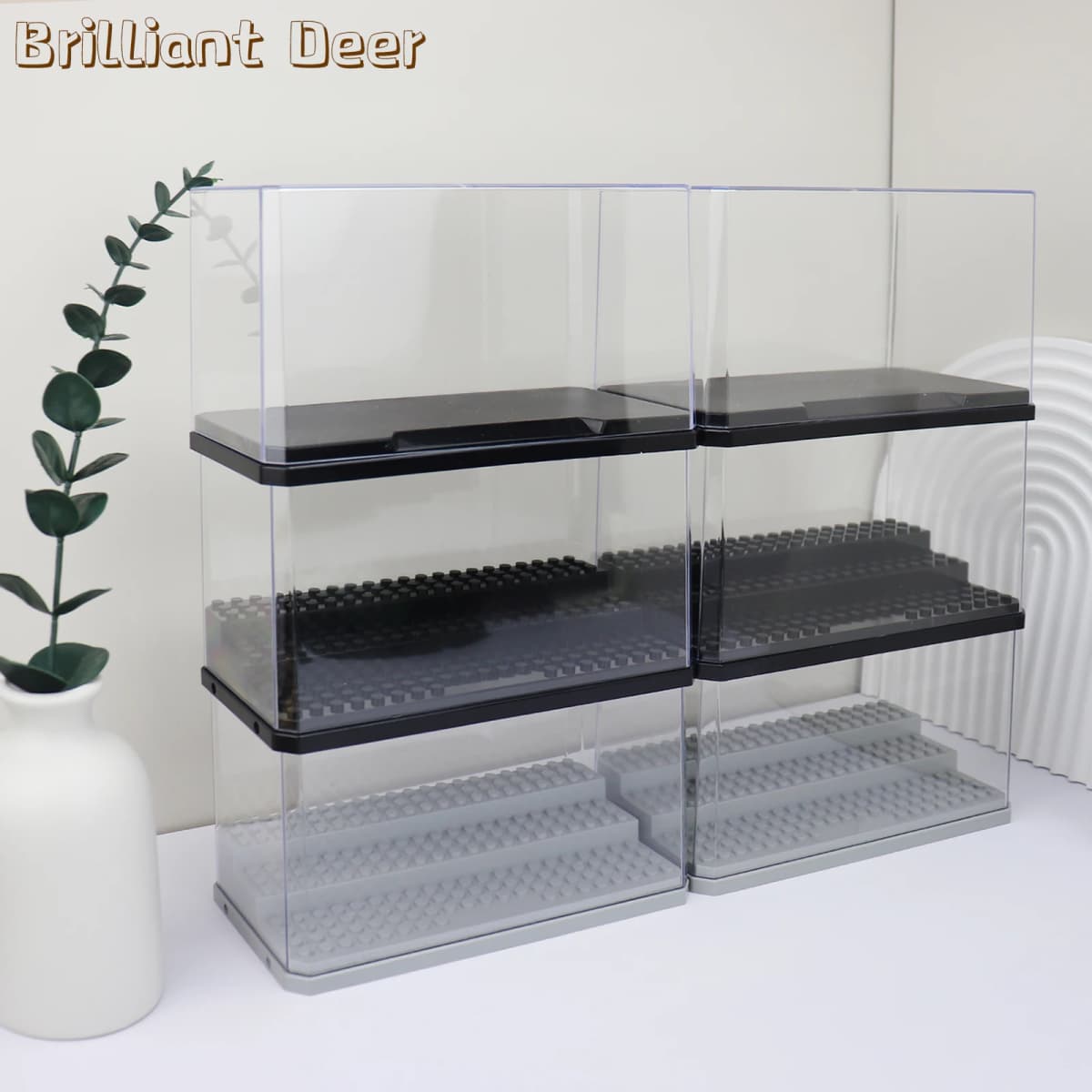 3 Steps Dustproof Acrylic Figures City Car Model Collection Display Box Building Block Storage Plexiglass Showcase Bricks Toys