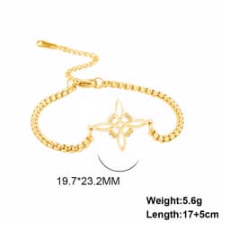 Dawapara Witch Knot Charm Bracelet for Women Celtics Knot Protection Amulet Bead Chain Stainless Steel Witchcraft Wiccan Jewelry