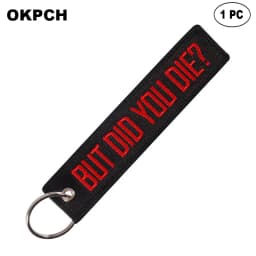 1 PC Novelty Keychain Launch Key Chain Bijoux Keychains for Motorcycles and Cars Key Tag New Embroidery Key Fobs