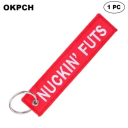 1 PC Novelty Keychain Launch Key Chain Bijoux Keychains for Motorcycles and Cars Key Tag New Embroidery Key Fobs