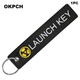 1 PC Novelty Keychain Launch Key Chain Bijoux Keychains for Motorcycles and Cars Key Tag New Embroidery Key Fobs