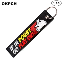 1 PC Novelty Keychain Launch Key Chain Bijoux Keychains for Motorcycles and Cars Key Tag New Embroidery Key Fobs