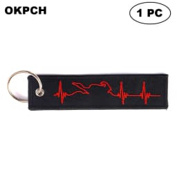 1 PC Novelty Keychain Launch Key Chain Bijoux Keychains for Motorcycles and Cars Key Tag New Embroidery Key Fobs