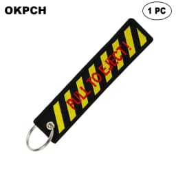 1 PC Novelty Keychain Launch Key Chain Bijoux Keychains for Motorcycles and Cars Key Tag New Embroidery Key Fobs