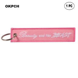 1 PC Novelty Keychain Launch Key Chain Bijoux Keychains for Motorcycles and Cars Key Tag New Embroidery Key Fobs