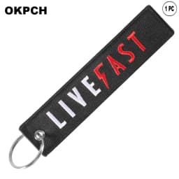 1 PC Novelty Keychain Launch Key Chain Bijoux Keychains for Motorcycles and Cars Key Tag New Embroidery Key Fobs