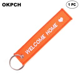 1 PC Novelty Keychain Launch Key Chain Bijoux Keychains for Motorcycles and Cars Key Tag New Embroidery Key Fobs