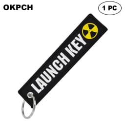 1 PC Novelty Keychain Launch Key Chain Bijoux Keychains for Motorcycles and Cars Key Tag New Embroidery Key Fobs