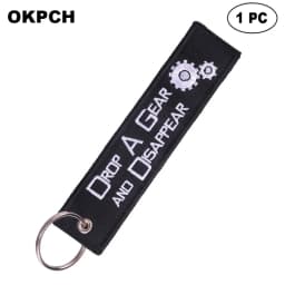 1 PC Novelty Keychain Launch Key Chain Bijoux Keychains for Motorcycles and Cars Key Tag New Embroidery Key Fobs