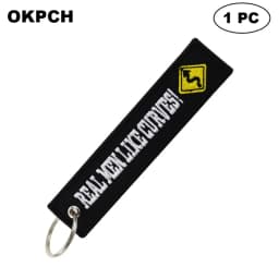 1 PC Novelty Keychain Launch Key Chain Bijoux Keychains for Motorcycles and Cars Key Tag New Embroidery Key Fobs