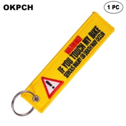 1 PC Novelty Keychain Launch Key Chain Bijoux Keychains for Motorcycles and Cars Key Tag New Embroidery Key Fobs