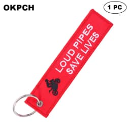 1 PC Novelty Keychain Launch Key Chain Bijoux Keychains for Motorcycles and Cars Key Tag New Embroidery Key Fobs