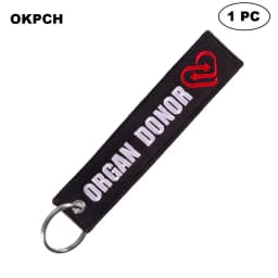1 PC Novelty Keychain Launch Key Chain Bijoux Keychains for Motorcycles and Cars Key Tag New Embroidery Key Fobs