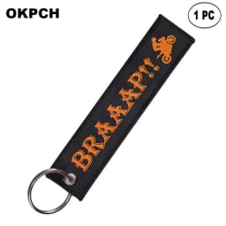 1 PC Novelty Keychain Launch Key Chain Bijoux Keychains for Motorcycles and Cars Key Tag New Embroidery Key Fobs