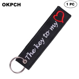 1 PC Novelty Keychain Launch Key Chain Bijoux Keychains for Motorcycles and Cars Key Tag New Embroidery Key Fobs