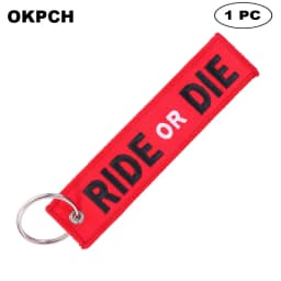 1 PC Novelty Keychain Launch Key Chain Bijoux Keychains for Motorcycles and Cars Key Tag New Embroidery Key Fobs