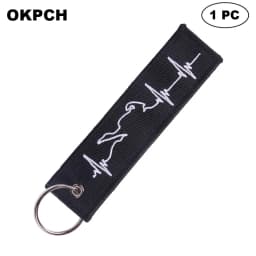 1 PC Novelty Keychain Launch Key Chain Bijoux Keychains for Motorcycles and Cars Key Tag New Embroidery Key Fobs