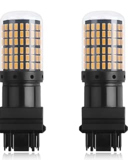 2X Amber T25 3157 LED Canbus 3014 144SMD Error Free Car Brake Light NO Hyper