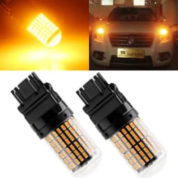 2X Amber T25 3157 LED Canbus 3014 144SMD Error Free Car Brake Light NO Hyper