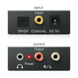 Digital to Analog Audio Converter Optical Toslink Coaxial to RCA Adapter With 3.5MM Headphone Jack Digital Optical Audio Coaxial