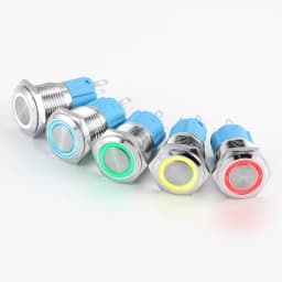 12mm 16mm 19mm 22mm Metal Push Button On Off Switch Power LED Light Waterproof Flat Circular Button 3v 6v 12v 24v 110v 220v IP65