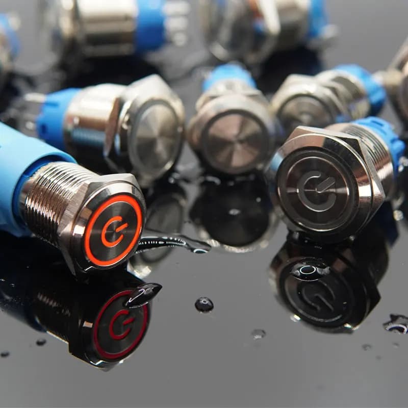 12mm 16mm 19mm 22mm Metal Push Button On Off Switch Power LED Light Waterproof Flat Circular Button 3v 6v 12v 24v 110v 220v IP65