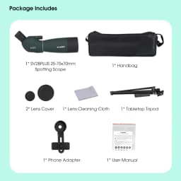 Svbony SV28plus 50/60/70mm Spotting Scope Powerful Zoom Telescope Long Range PORRO Prism Suit Archery Target Shooting Camping